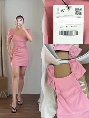 ZARA linen blend short dress 3152/350